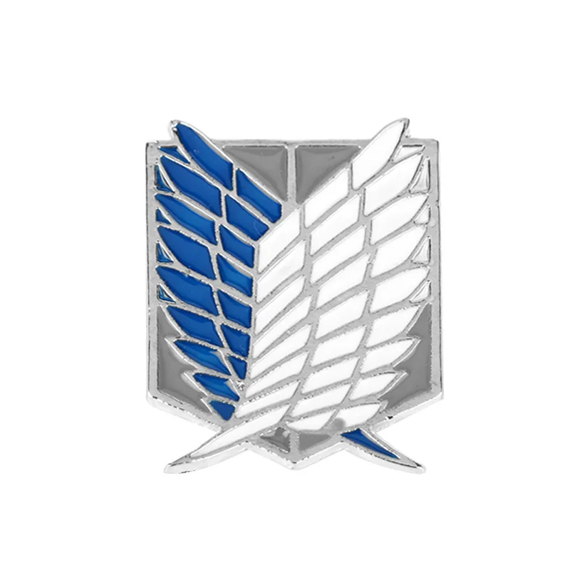 هجوم على تيتان نفس النمط دبابيس أجنحة الحرية شارة شعار أنيمي الطرفية مجوهرات حقيبة قميص دبابيس اكسسوارات شعبية