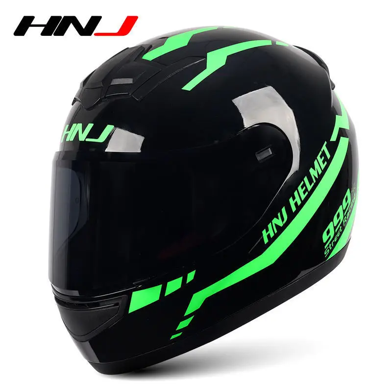 NONE Hnj Männer Motorrad helm Frauen Voll gesichts helm Reiten Persönlichkeit Horn rosa Helm Punkt Zertifizierung Casco Moto 3