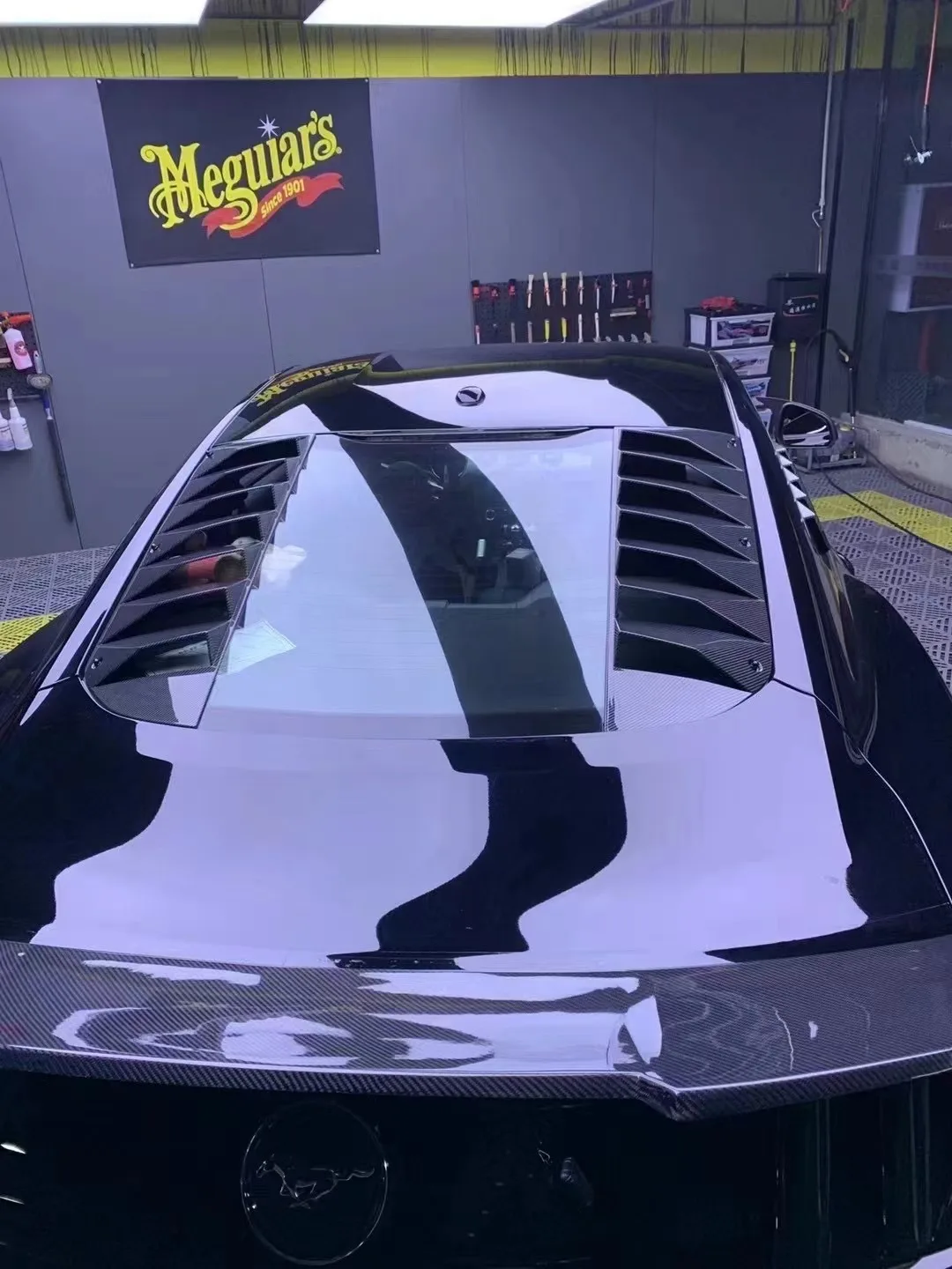 Heckscheiben-Lamellen für Ford Mustang, ABS-Material ab 2015, glänzende Lamellen, Heckscheiben-Lamellen