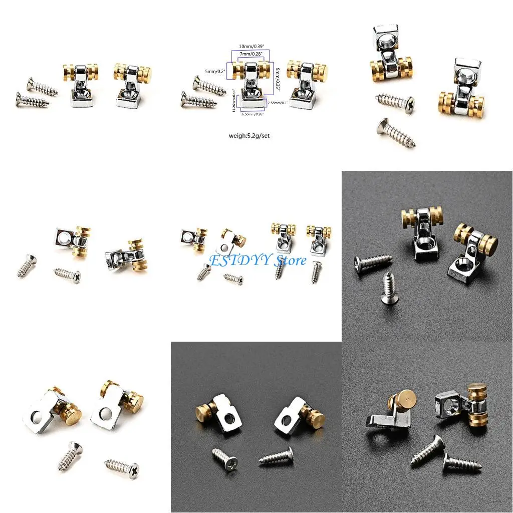 

G6DE 2 Pcs Electric Guitars Roller String Trees Retainer with Screws Metal Roller String Guides Guitar Replacement Parts