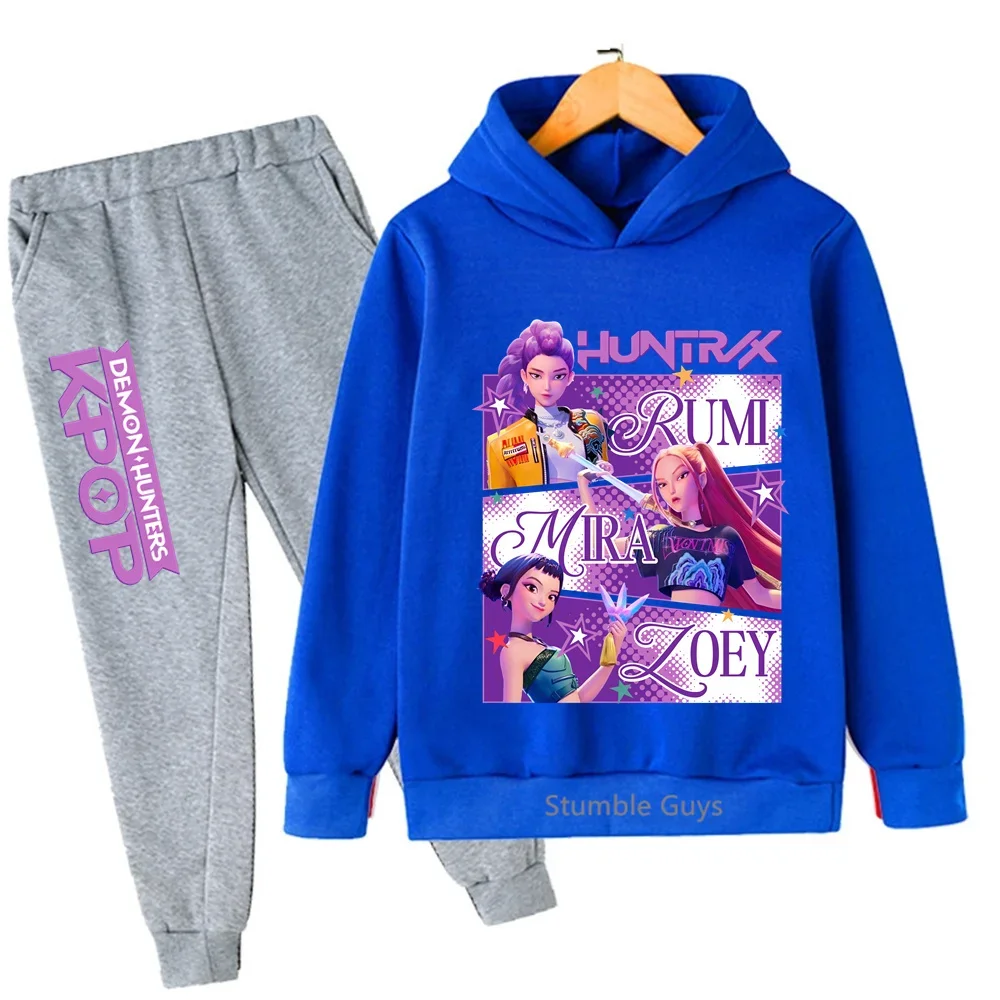 

Kids Kpop Demon Hunters Hoodie Set Boys Girls Sportswear 3-14Y Autumn Casual Clothes