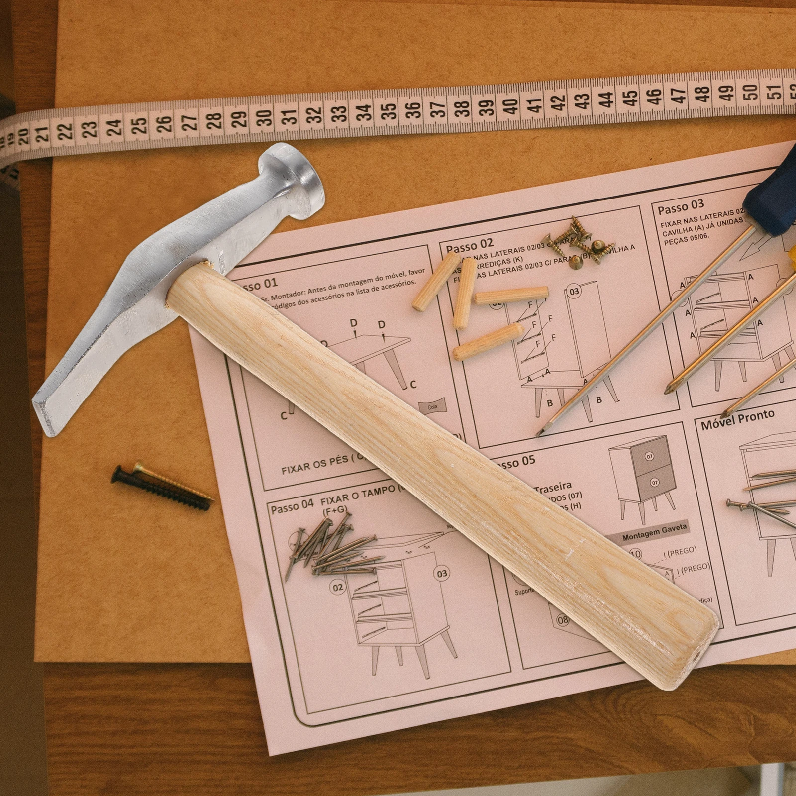 

Shoe Making Hammer Steel Wooden Handle Shoemaking Tool Impact Resistance Wear Resistance Lightweight Rustproof Storage