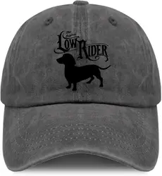 Low Rider Dachshund Dog Dad Hat Vintage Washed Dog Dad Adjustable Dad Hats for Men Cotton Climbing Hats