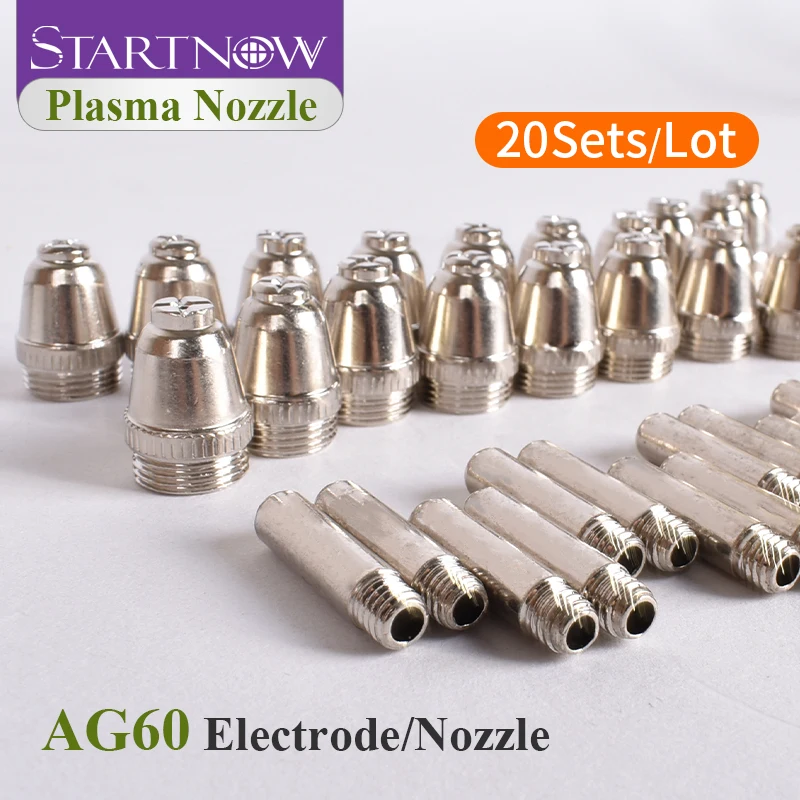 Startnow AG60 Nozzles Electrodes 20Sets/Lot Plasma Kits For SG55/WSD60 Portable CNC Plasma Cutting Machine
