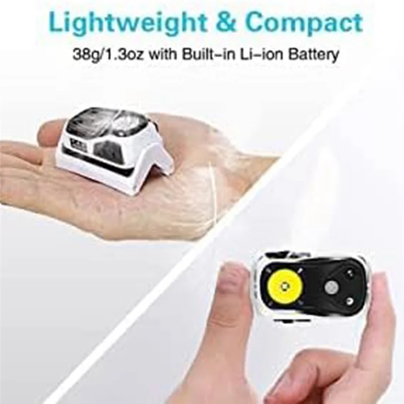 TURE Head Light LED Headlight 1000 Lumen Ultra-Light Bright With White Red Light,Waterproof Motion Sensor 2Pack