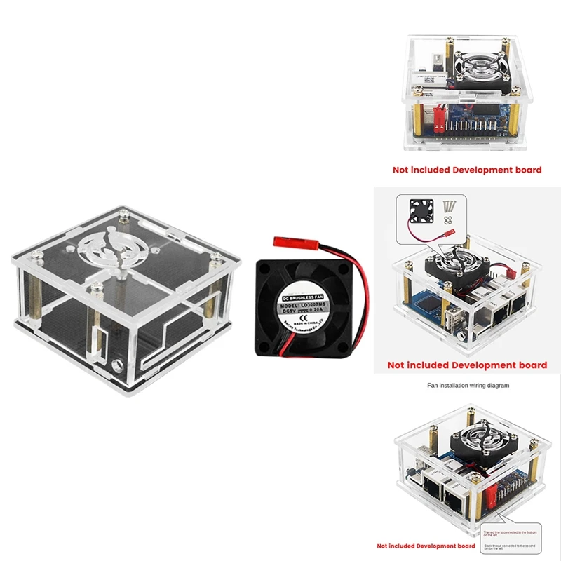 For Orange Pi R1 Plus LTS Case Acrylic Enclouse Shell Spare Parts Without Cooling Fan For Orange Pi Development Board Protective