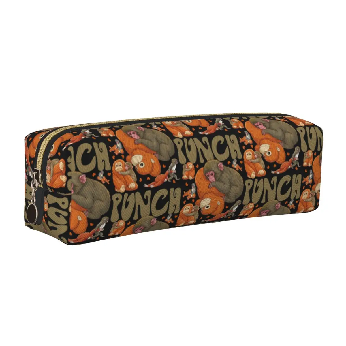 Baby Monkey Punch Holding Plush Toy Pencil Case Pencil Box Pen for Student Large Storage Bag School Supplies Gifts Stationery