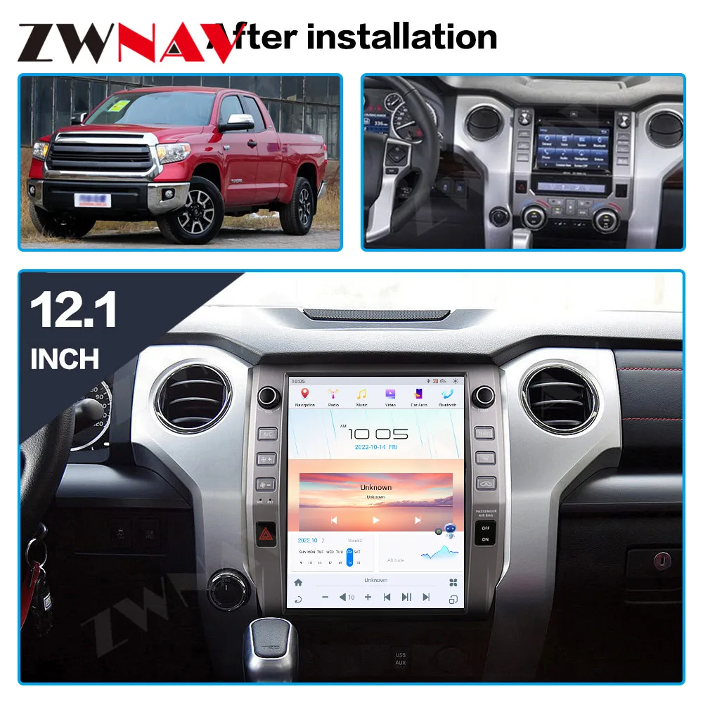 For Toyota Tundra 2014 2015 2016 2017-2019 Car Radio Carplay Android Vertical Screen Automotive 2 Din Multimedia Auto GPS Audio