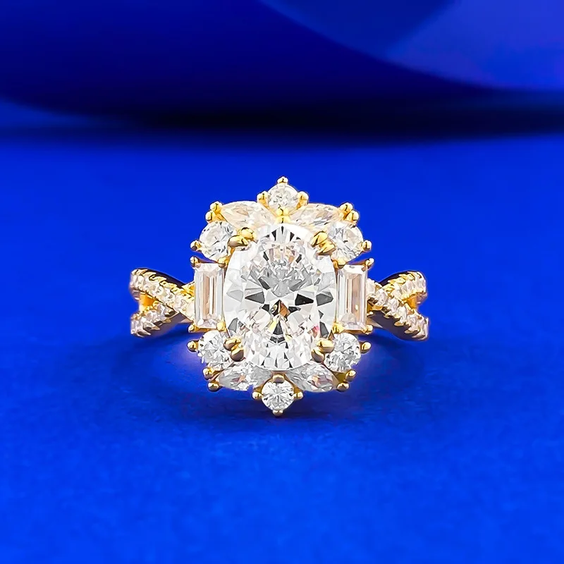 

S925 Silver New Product Ins Style Daily Simple and Versatile 7 * 9 Pigeon Egg Ring Women's Cross border