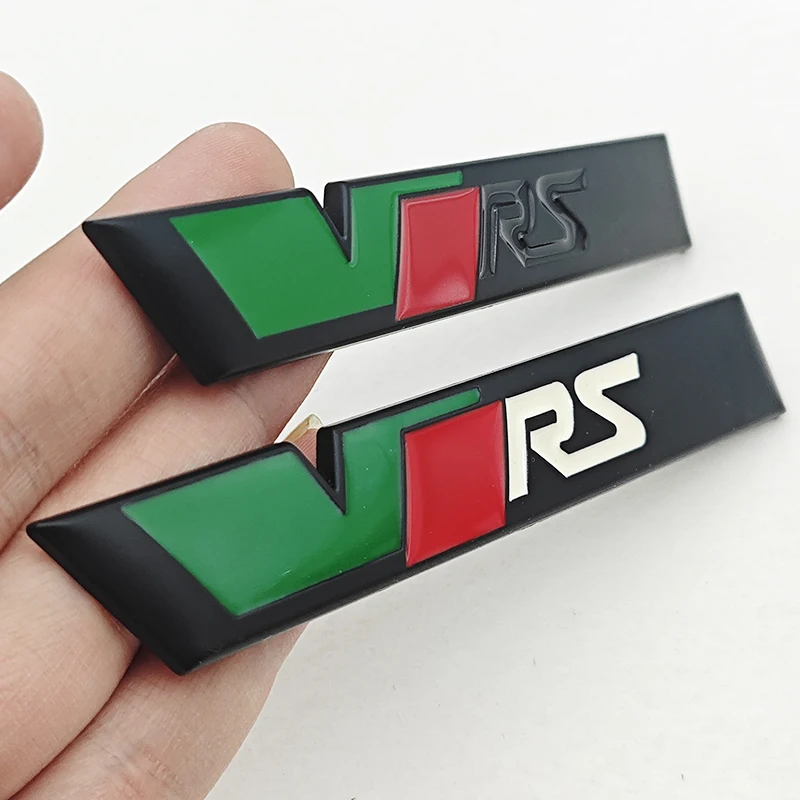 

NEW 3D Metal Car Letters Logo VRS Front Grille Side Fender Trunk Badge Label For Skoda VRS Sticker Emblem Auto Accessories
