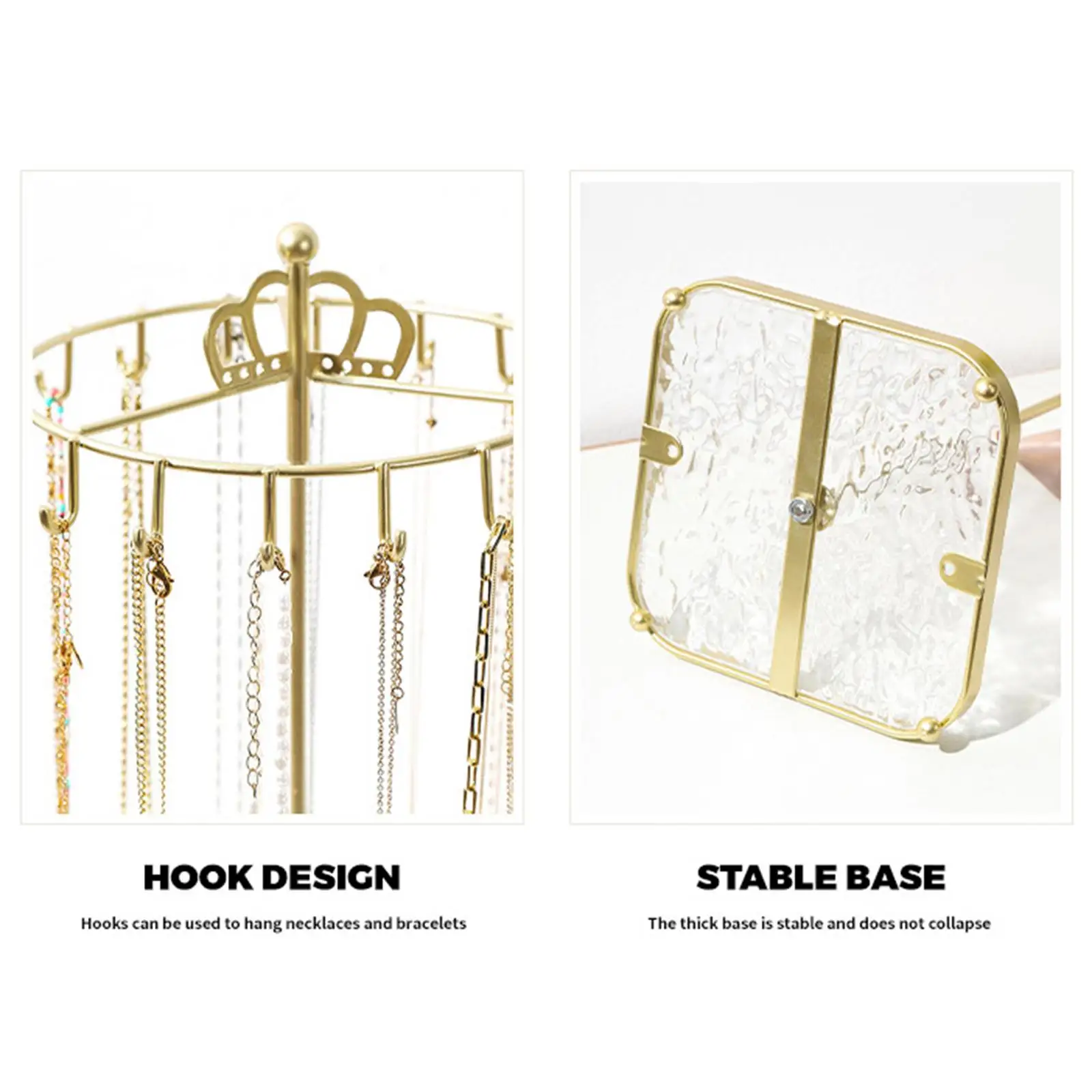 

Вращающаяся подставка для украшений большой вместимости, органайзер для демонстрации ювелирных изделий, для ожерелий, кулонов, часов, для спальни