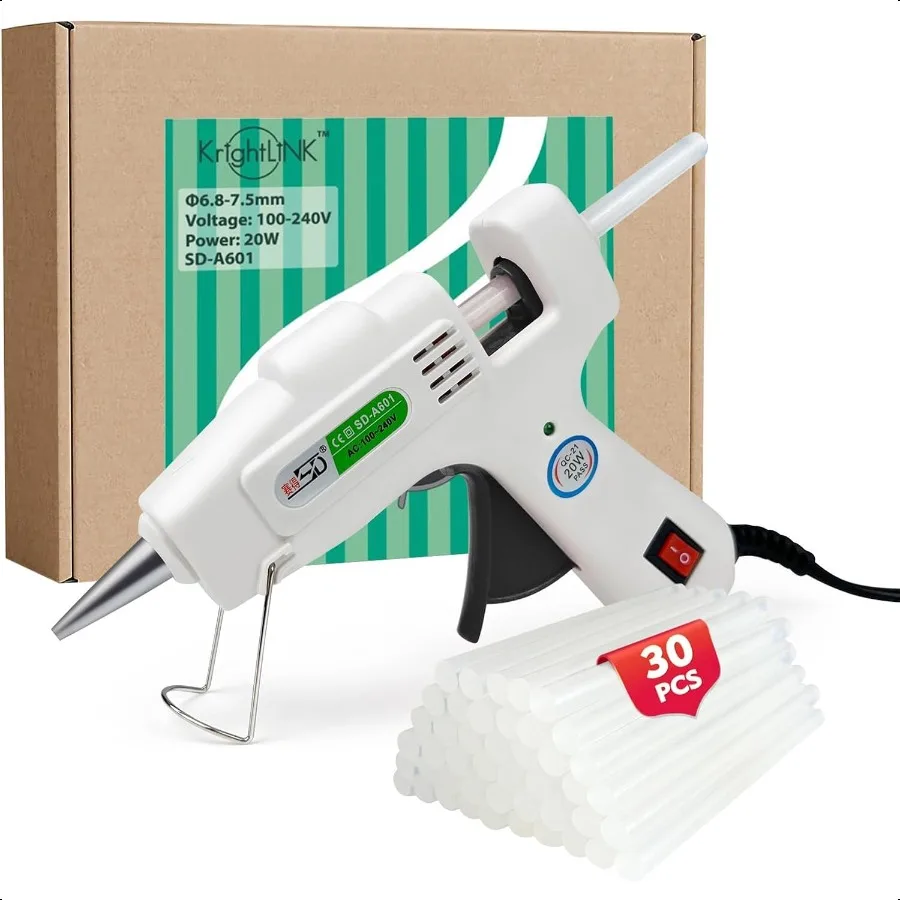 

Hot Glue Gun Kit with 30 Glue Sticks Fast Preheating Hot Melt High Temp for School Crafts DIY Arts and Quick Home Repairs 20w
