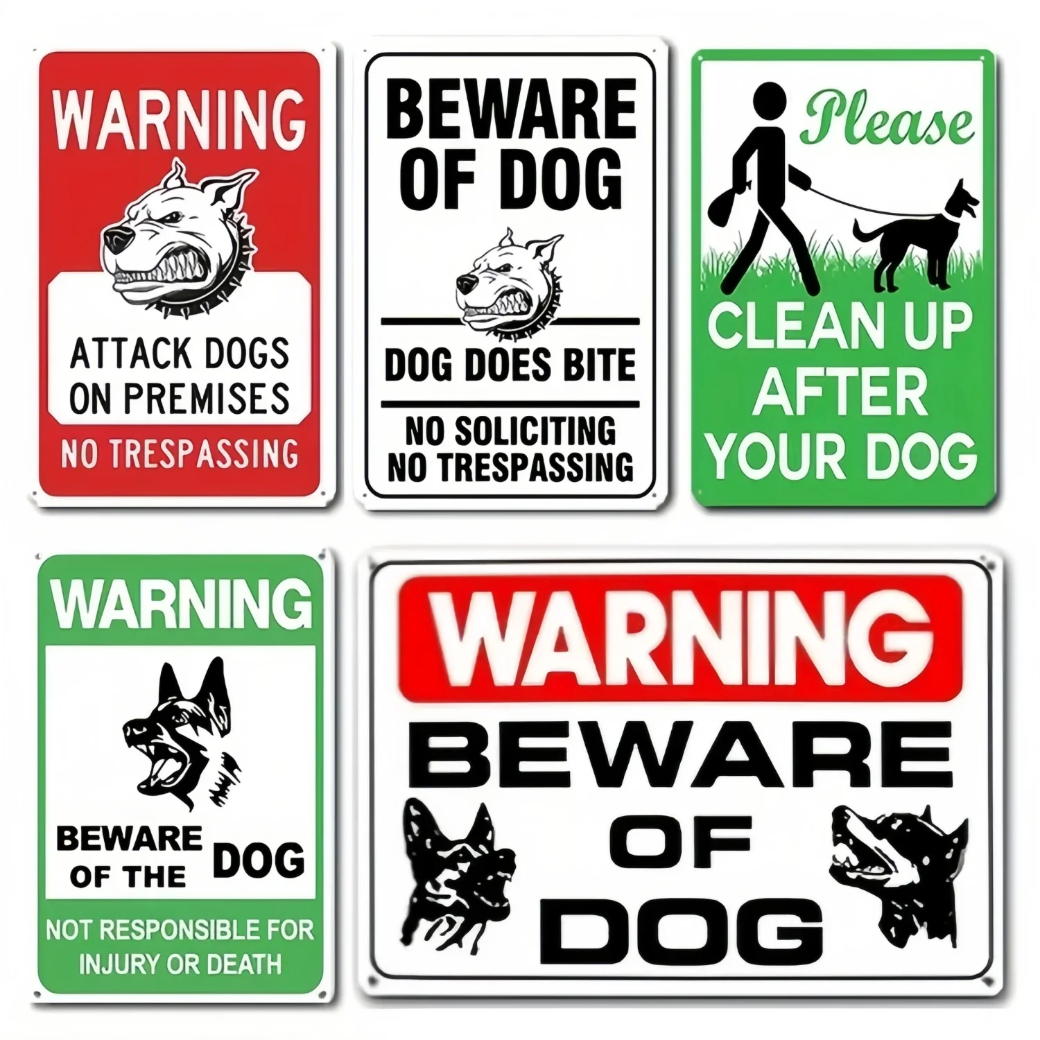 

Funny Metal Signs ,"No Trespassing""Beware of Dog""Dog Will Bite""Do Not Enter""Beware of Dog",Tin Signs Warning Signs