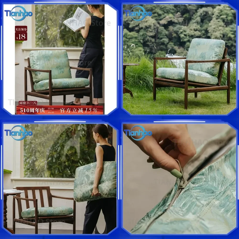 Medieval Leisure Chair for Family Romance Bishu Qiongzhi National Style Solid Wood Single Armchair for Living Room Study
