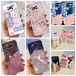 For Poco X3 NFC Poco X3 Pro 4G 2023 Case Luxury Transparent Soft Silicone Funda Letter Women Fashion Cover For Xiaomi PocoX3 Pro