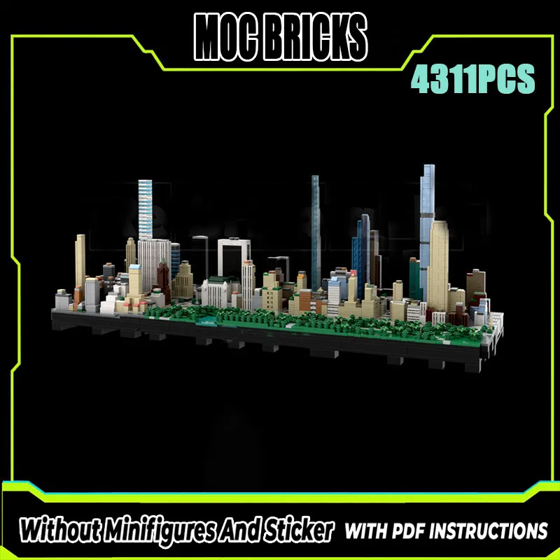 

Изысканный новый продукт MOC, строительные блоки, модель с видом на улицу, технология центрального парка, модульная детская игрушка, подарочный набор «сделай сам»