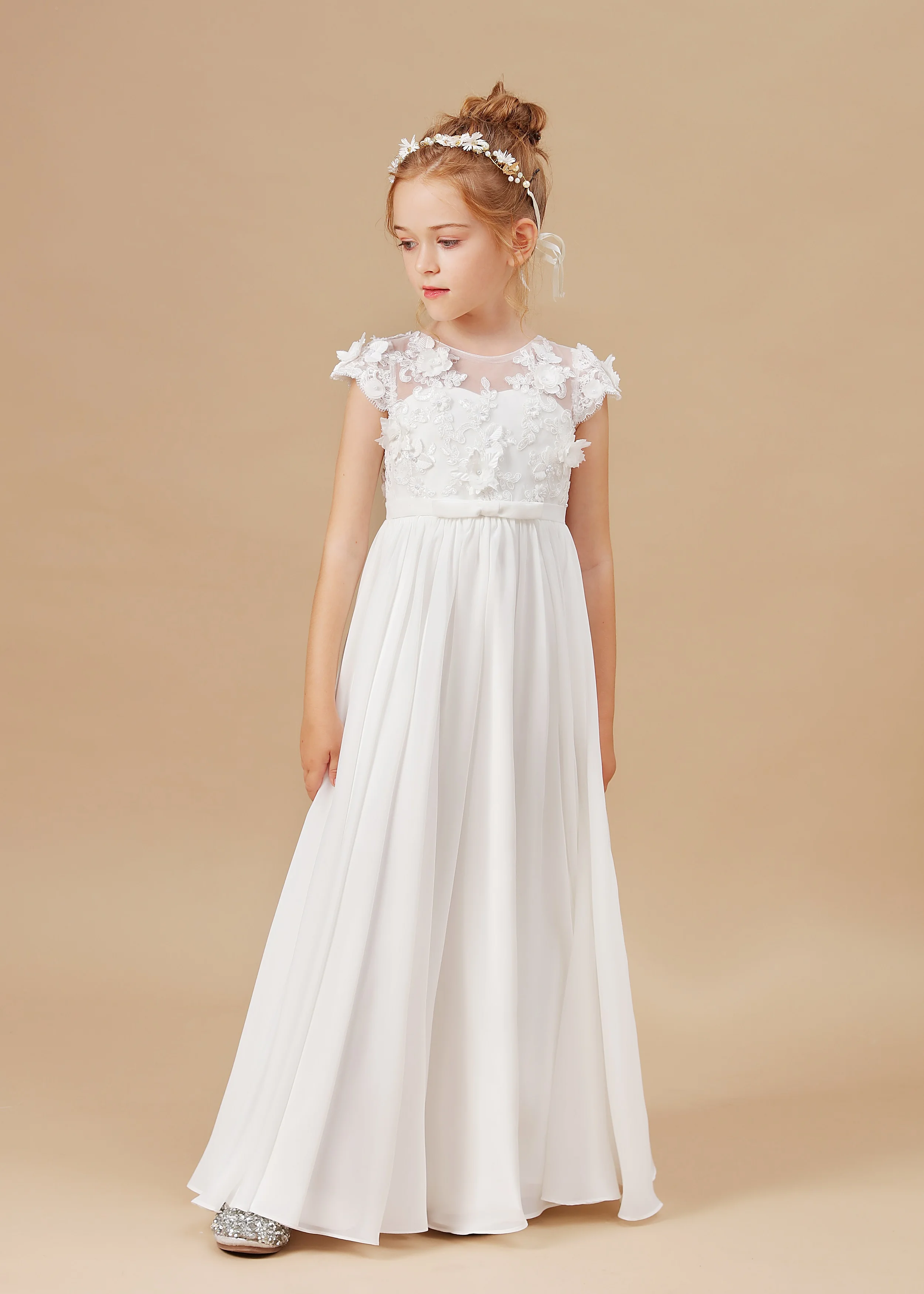 A-Line Junior Bridesmaid Dress For Kids Wedding Birthay Evening Party Banquet Prom Night Choir First Communion Pageant Ball-Gown