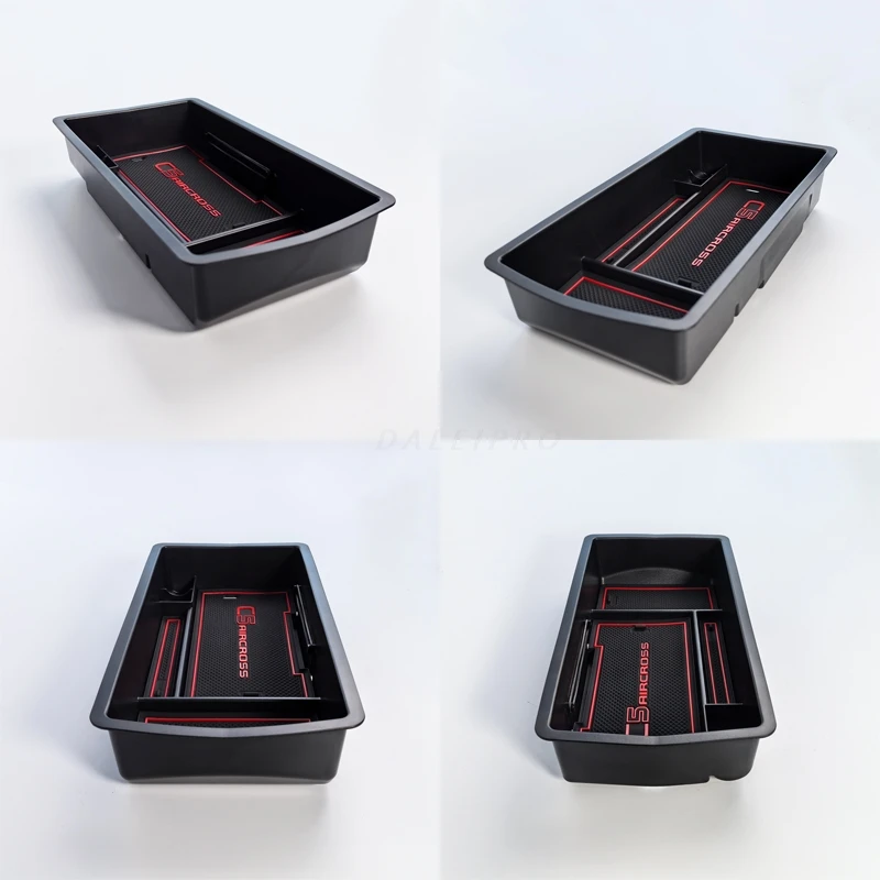 For Citroen C5 Aircross 2017-2023 Car Armrest Storage Box Center Console Organize Tray Storage Box Central Tidying Accessories