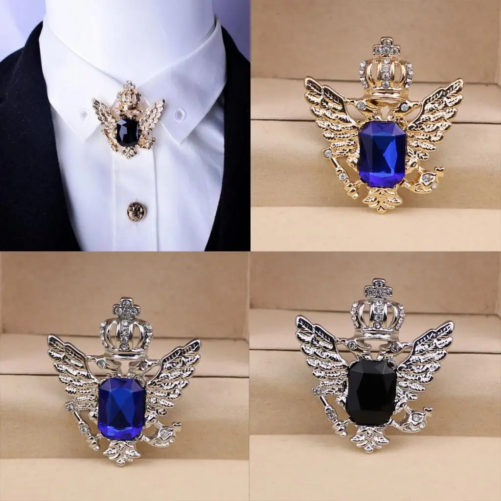 Alloy Eagle Brooch Pin Vintage Style Rhinestone Clothes Pin for Men's Suit Business Party Accessory Alloy Eagle Brooch Pin Vintage Style Rhinestone Clothes Pin for Men's Suit Business Party Accessory