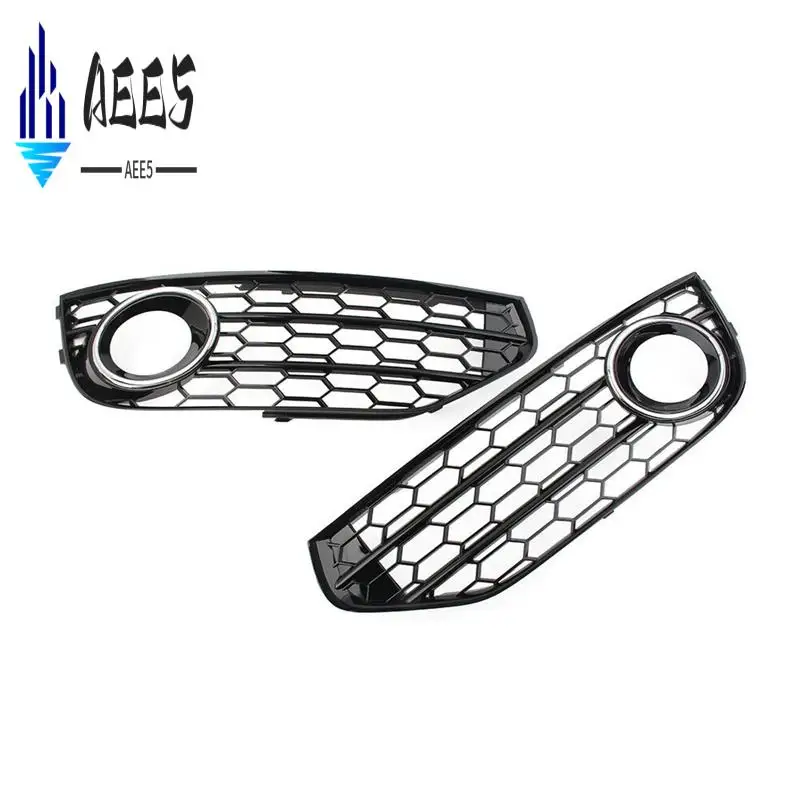 

AEE5-Car Fog Light Open Vent Grill Intake Cover Grille Accessories 8K0807681J For A4 B8 Allroad 2010-2015 (Black & Silver)