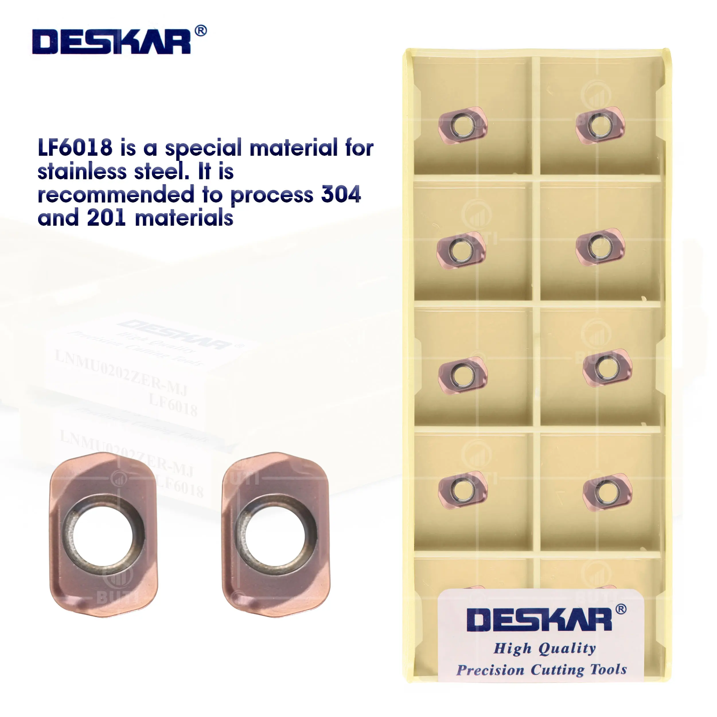 DESKAR 100% Original High Quality LNMU0202ZER-MJ LF6018 CNC Lathe Process Double Sided Fast Feed Milling Cutter Carbide Inserts