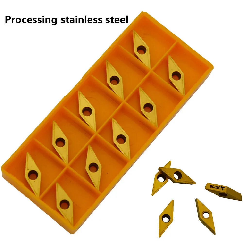

Carbide Insert Tools 10pcs VCMT110304 Set for Steel For Processing Exceptional Speed Advantage in Large Area Cutting Operations