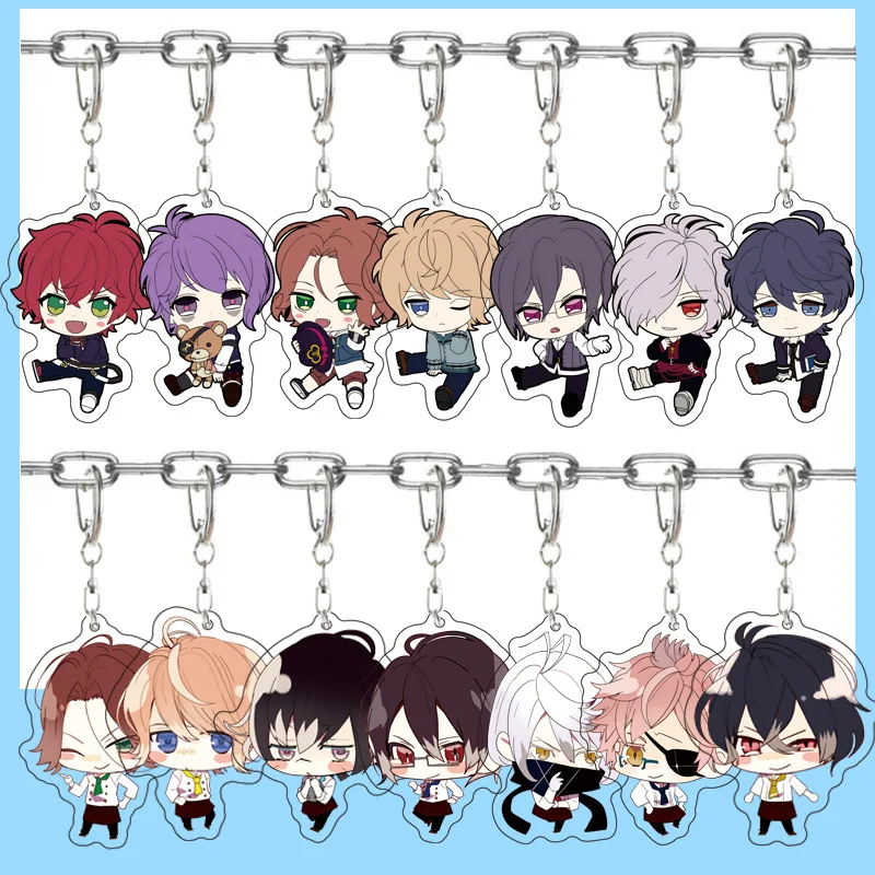 6CM Diabolik Lovers Anime Acrylic Key chain Komori Yui Ririe Sakamaki Ayato Mukami Cosplay Acrylic Key Chains Bag Pendant Decor