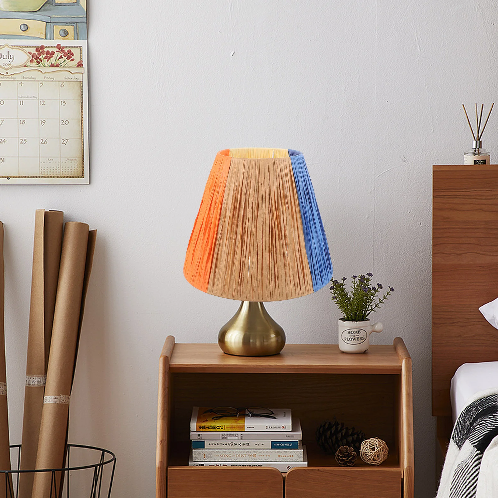 

Paper Lamp Shade Durable Metal Paper Pleated Design Rustic Style Home Hotel Restaurant Decorative Lighting Cover