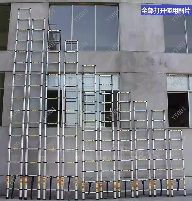 Telescopic Ladder Thickened Aluminum Alloy Portable Extension Ladder for Home & Construction Use view 3