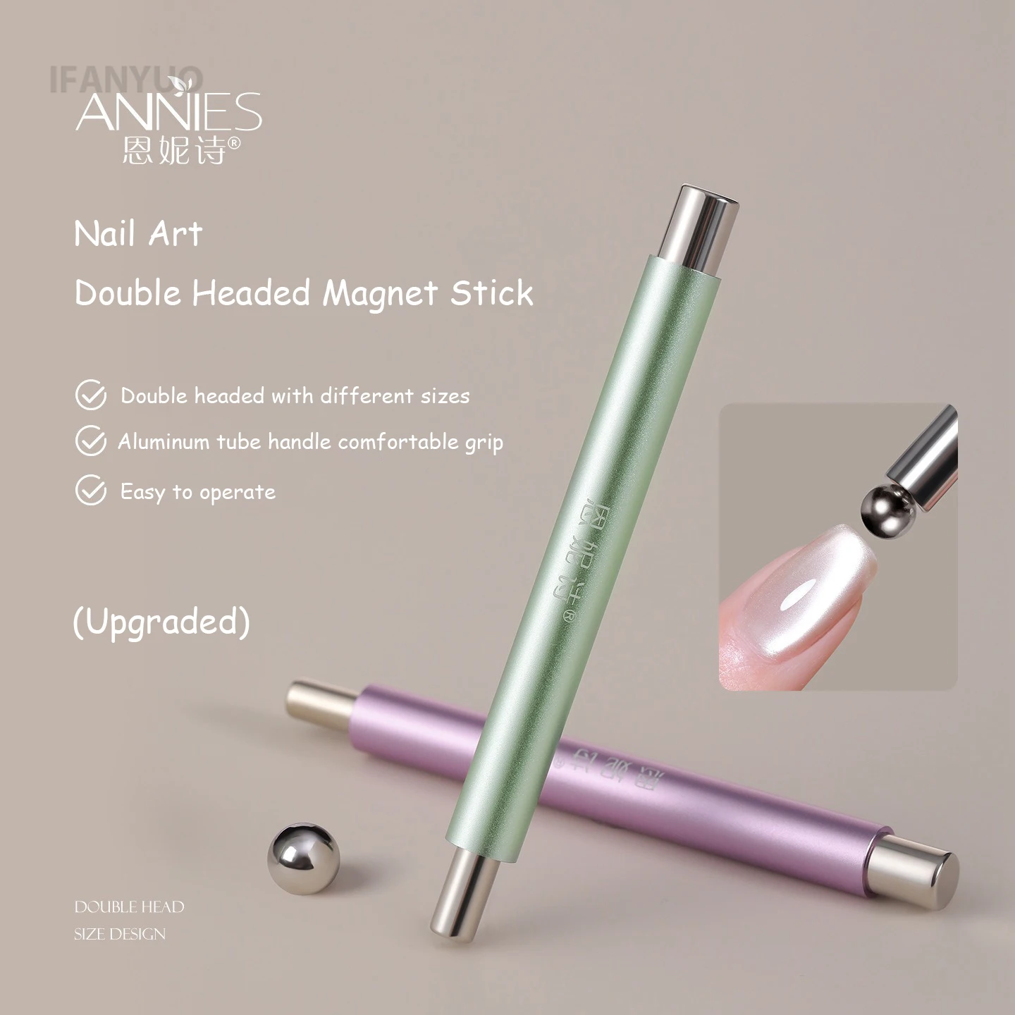 عصي مغناطيسية مزدوجة الرأس للقطط، جل مغناطيسي قوي، كرة مغناطيسية للقطط للأظافر، قلم مغناطيسي، أداة جل مانيكير