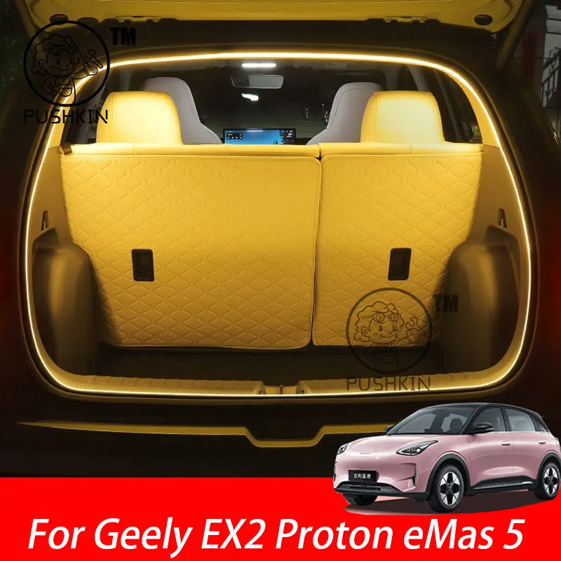 For Geely EX2 Proton eMas 5 Geely Geome Car Rear Trunk LED Light Bar Strip Trunk Interior Brightening Decorative Lamp Strip