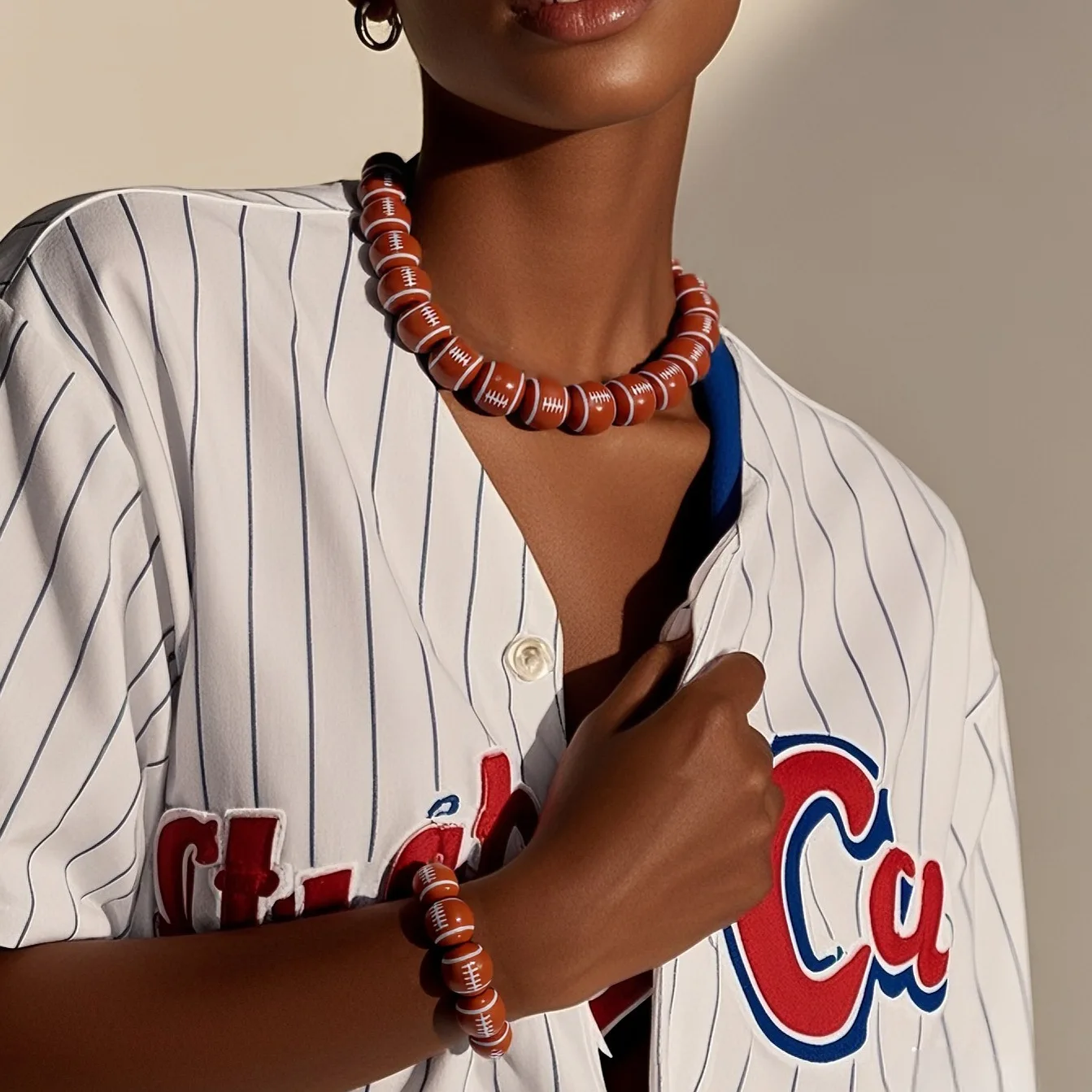 

DIY accessories American football Rugby necklace nk23490
