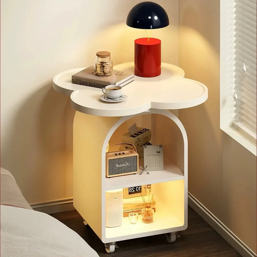 Modern Cute Bear Design Bedside Table Storage Rack Simple Small Household Bedroom Storage Cabinet Wood Panel Style