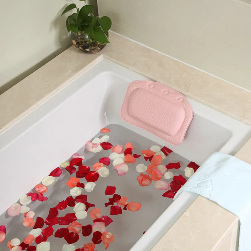 PVC Neck Bathtub Cushion, Soft Headrest with Suction Cup, SPA Bath Pillow, Bathroom Supplies, Bath Pillows, Home Accessories