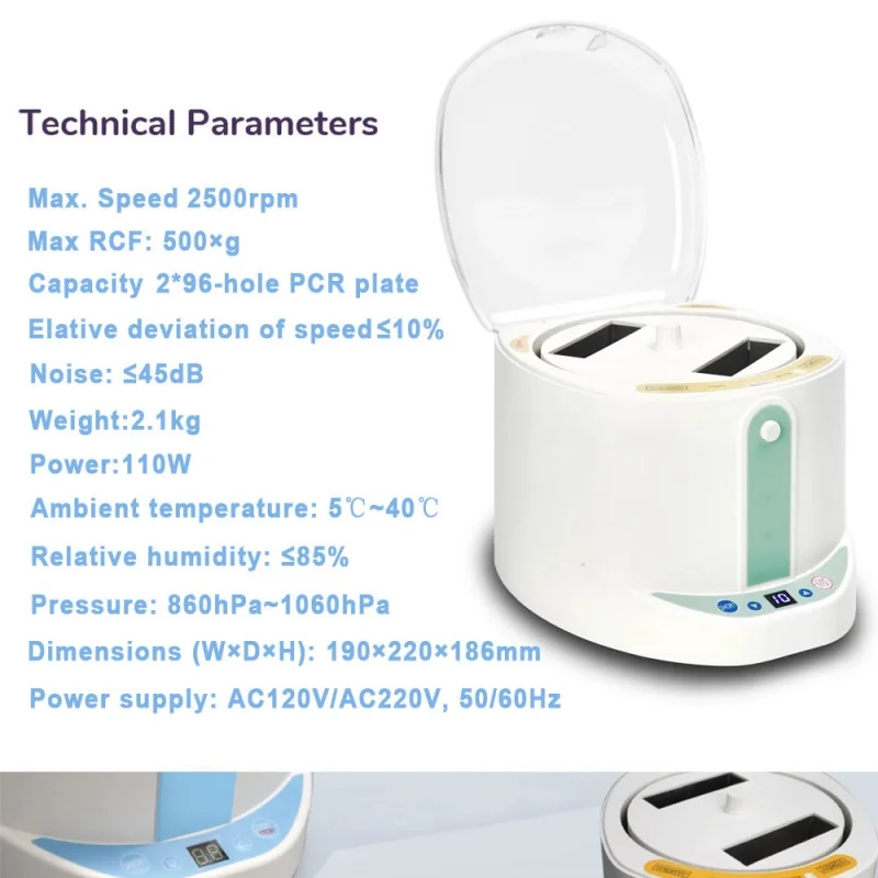 IKEME Microplate Centrifuge 2500rpm Low Speed  Microcentrifuga 384 96 Well Pcr Plate Laboratory Centrifuge Machine