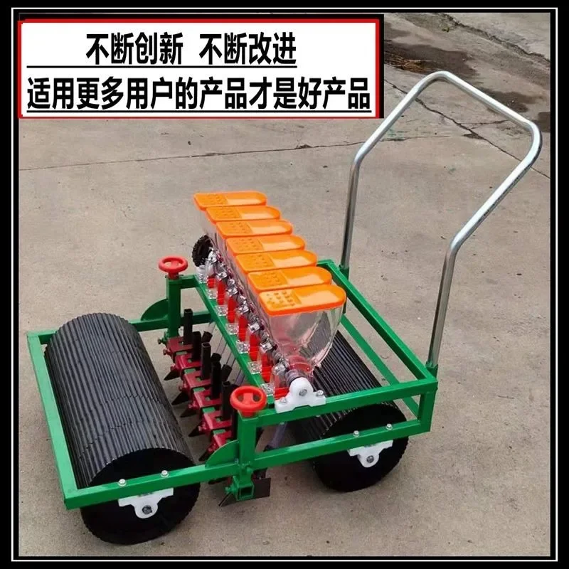 Hand-push vegetable seeder, millet medicinal material on-demand machine, coriander seeder, Shanghai green rapeseed