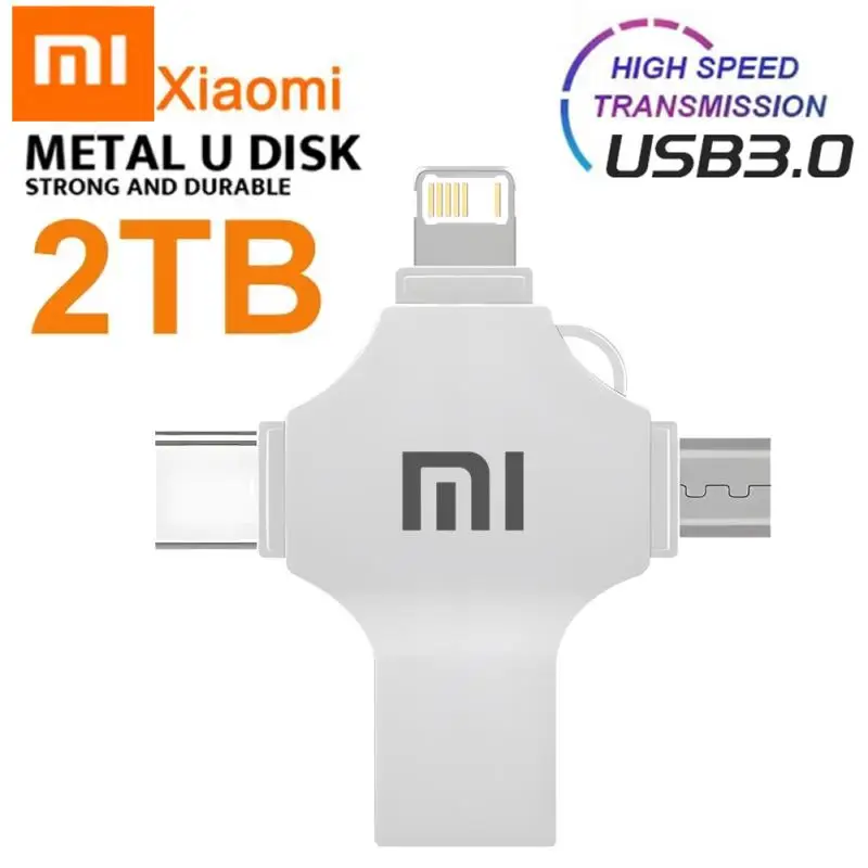 Xiaomi MIJIA 2TB USB Flash Drive Memory 1TB 512GB 256GB 128GB U Stick High Speed Flash Memory Card 2 IN 1 OTG Pen Drive for Lapt