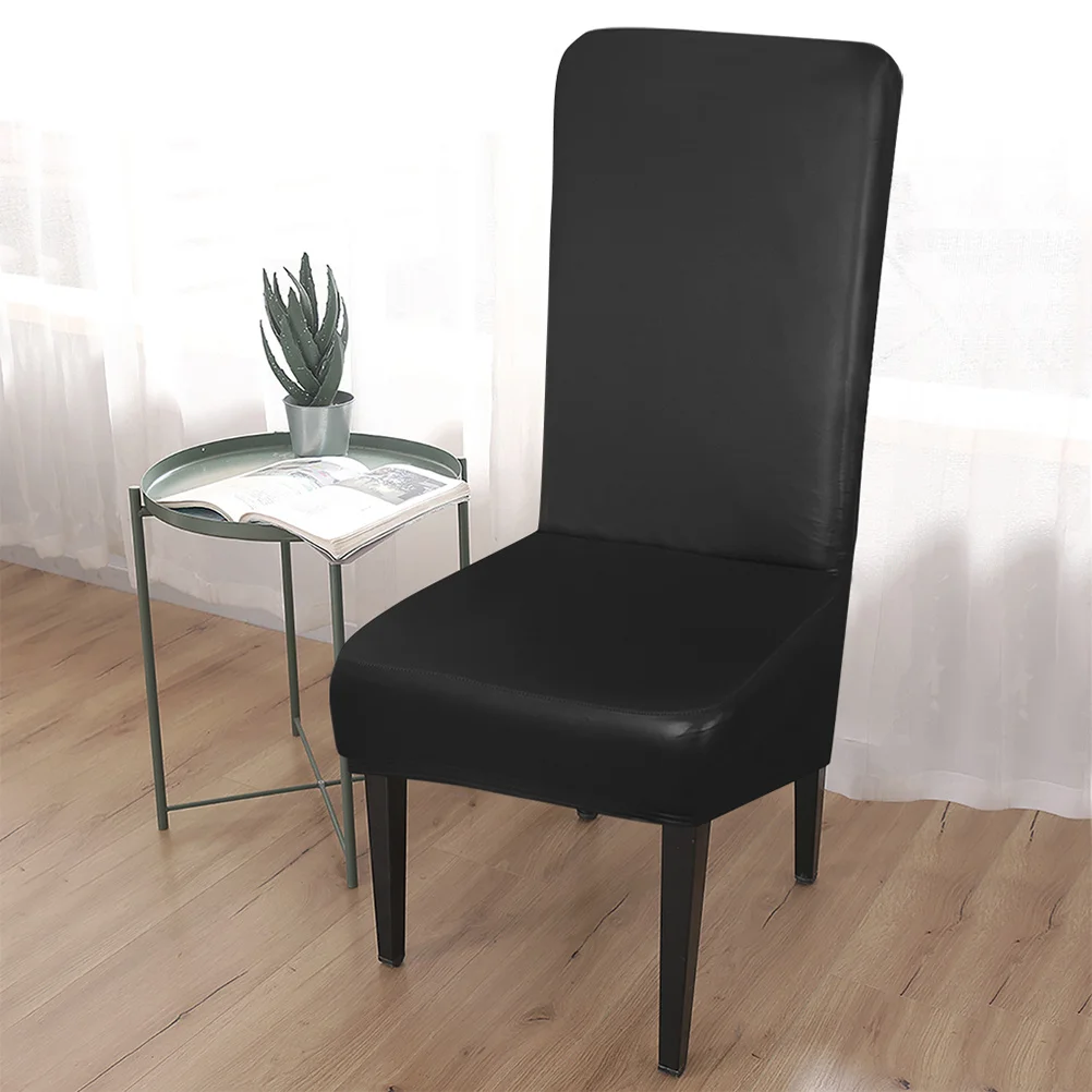 

PU Waterproof Chair Cover Protective Seat Backrest Cover Easy Clean Chair Slipcover for Home Banquet