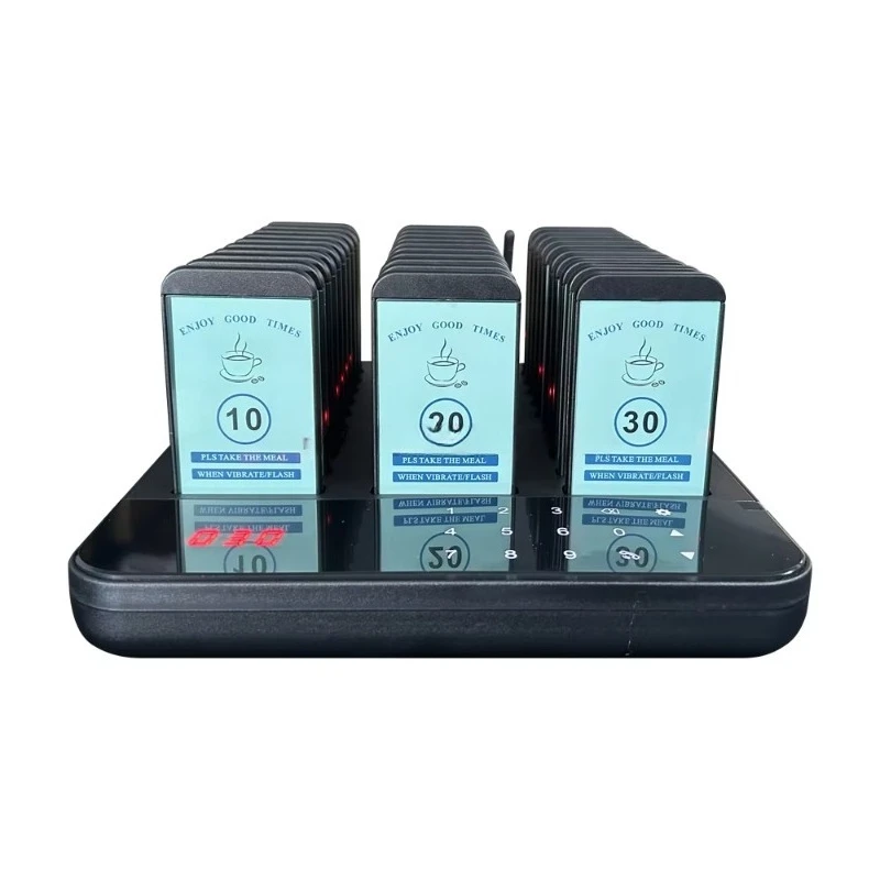 

Wireless Table 30 Pager Restaurant Customer Call Buzzer Order Queue Number Smart Food Pickup Service Device