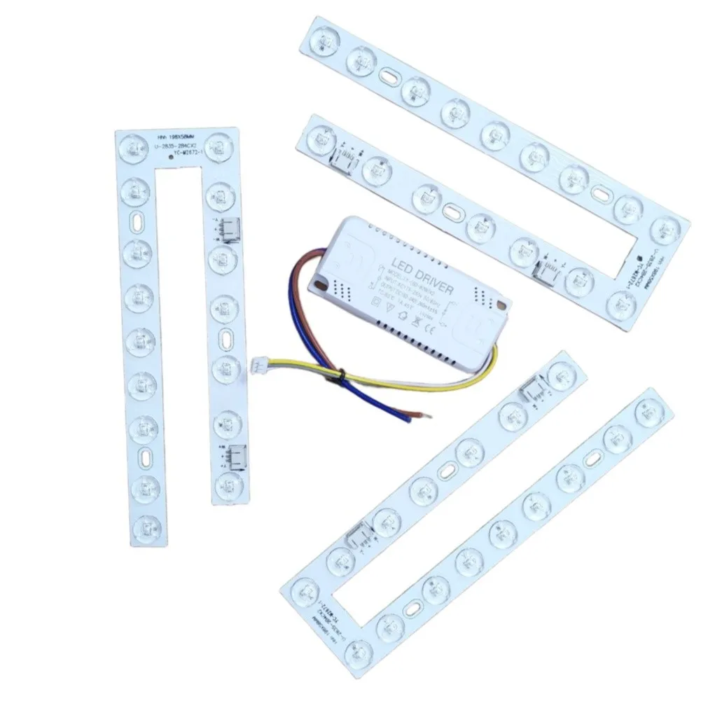 3pcs 36W*2 U Shaped LED Lamp Core Lens With Driver For Ceiling Light Fixture Replacement Module Outdoor Lighting