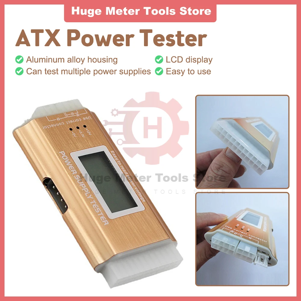 Digital LCD Power Supply Tester PC 20/24 Pin LCD Power Supply Tester For ATX BTX ITX SATA Interface PCI-E Graphic 6Pin Interface