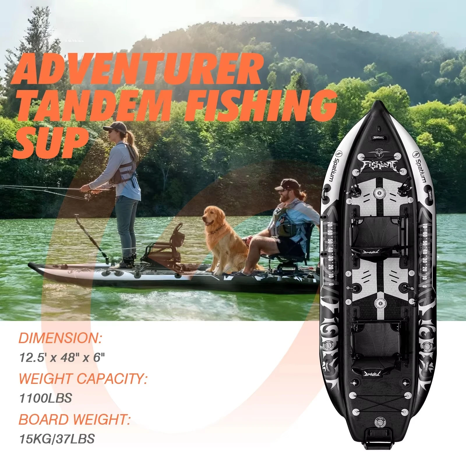 Inflatable 2 Person Fishing Paddle Board Inflatable  Water Bike Pedal Boat Kayak  with Accessories for Fishing