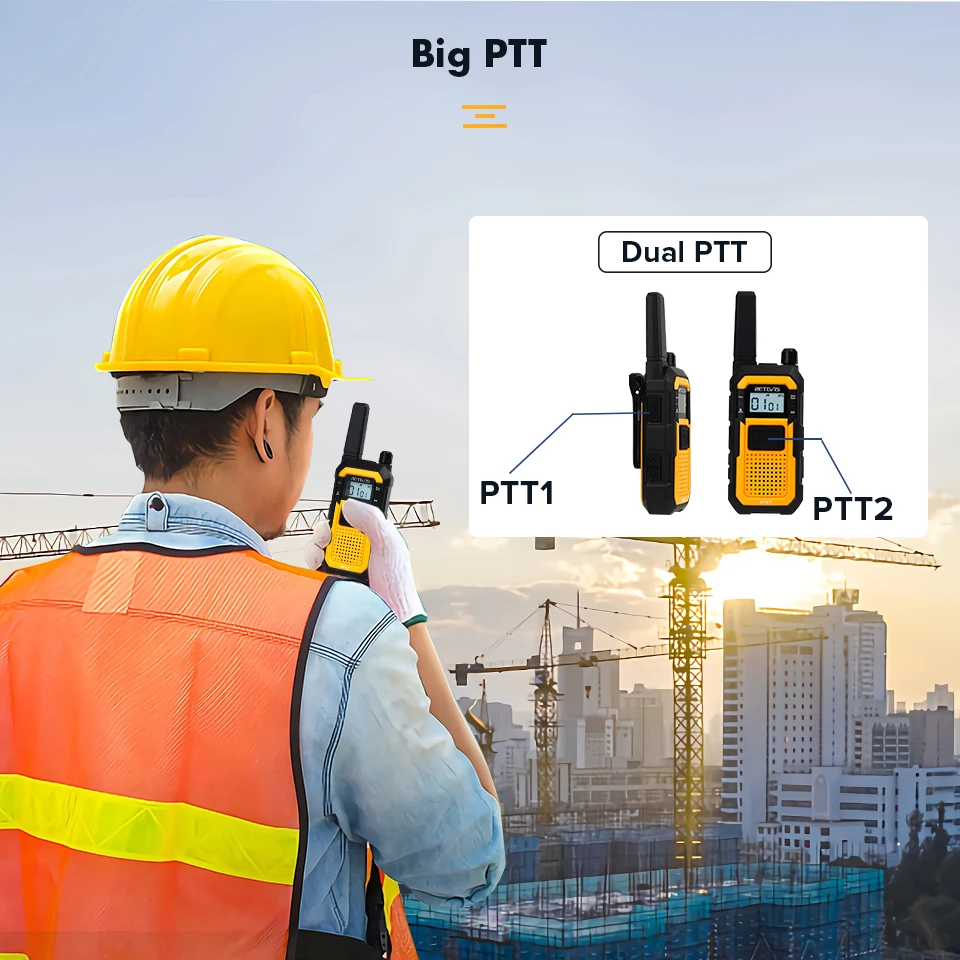 Imagem -04 - Retevis Rb648 Walkie Talkie Resistente Ip67 à Prova Dágua Usb tipo c Carregador Duplo Ptt Vox Pmr446 Frs Rádio em Dois Sentidos para Construção