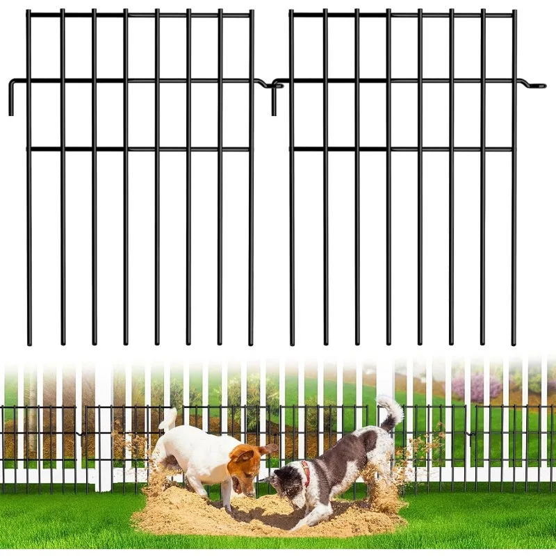 

25 Pack No Dig Animal Barrier Fence, 16.7in H x 27ft (L), Rustproof Metal Garden Fence Panels for Dogs Small Animals, Durable La