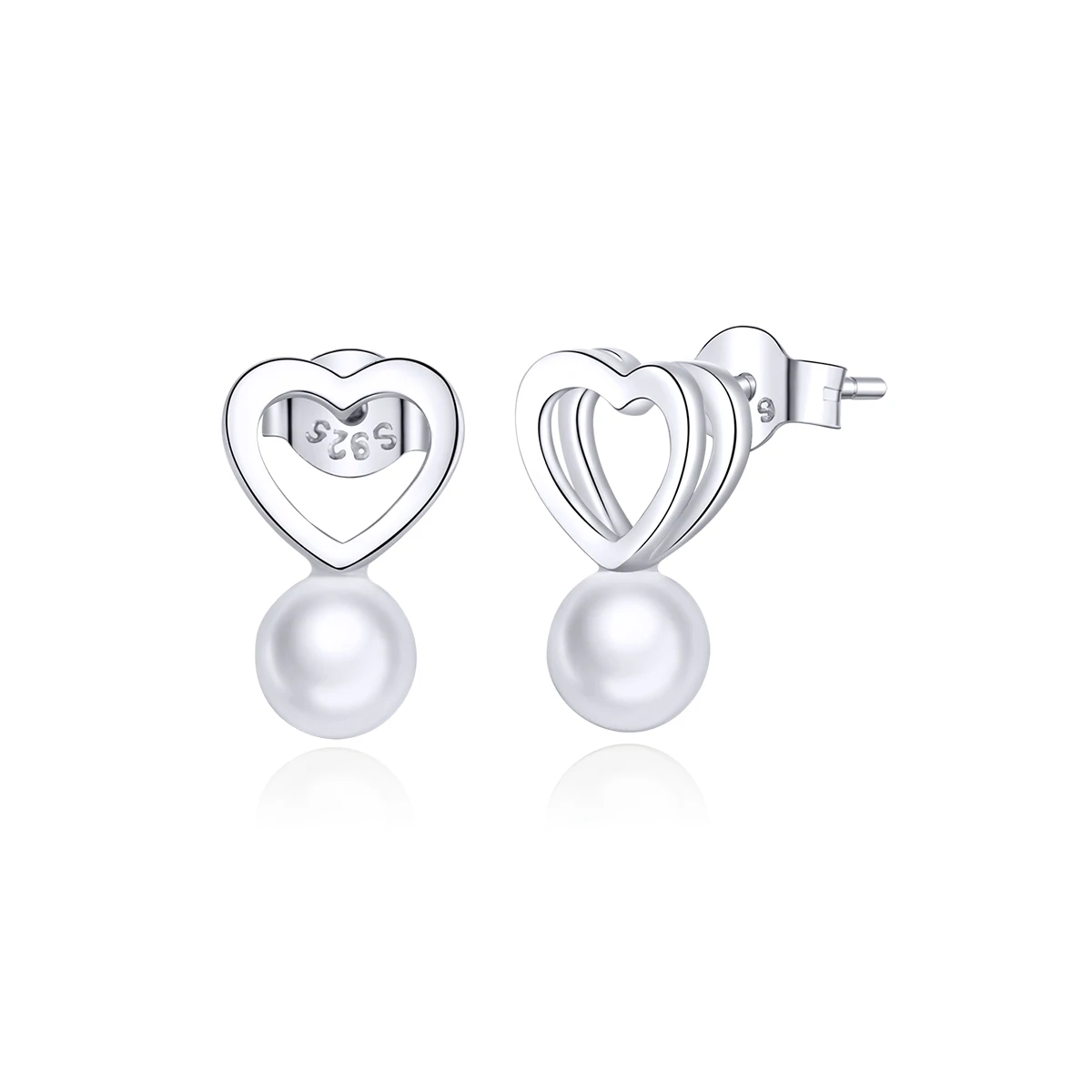 Jiangyuan wholesale price 925 sterling silver elegant shell bead pearl stud earrings zircon jewelry for women
