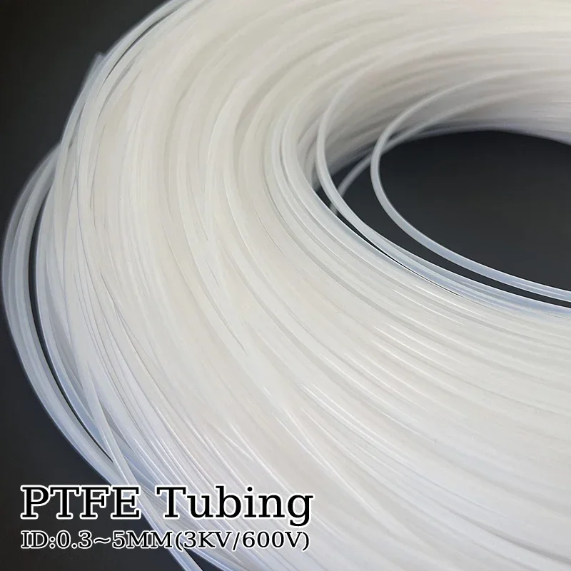

ID 0,3 ~ 5 мм Высококачественная белая полупрозрачная капиллярная изоляционная трубка из ПТФЭ — термостойкий и химически шланг 600 В, промышленный