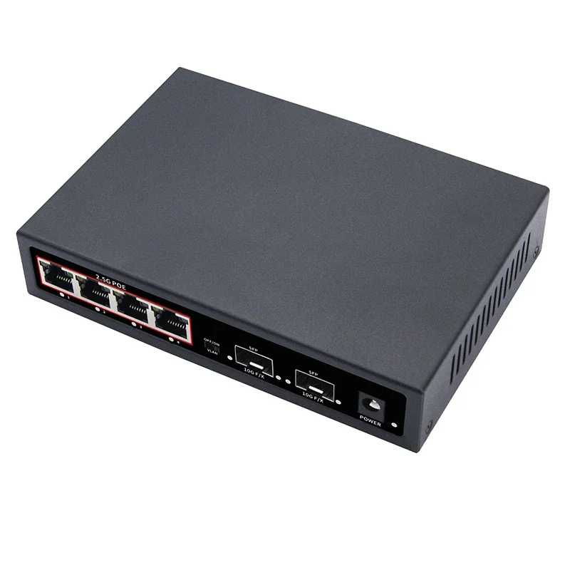 POE RJ45 イーサネット スイッチ 2.5Gbe 10G SFP+ マルチギガ ネットワーク スイッチ、アップリンク アンマネージド プラグ アンド プレイ用、IP カメラ/NVR 用