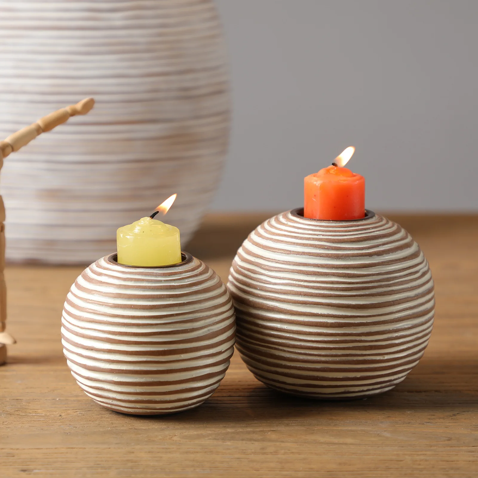 Nordic Resin Vase & Candle Holder Set 4