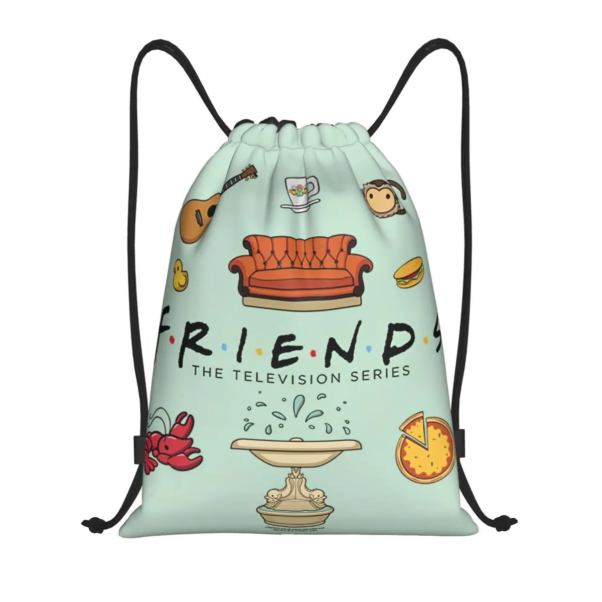 

Friends TV Show Drawstring Backpack Gym Sports Sackpack String Bags for Yoga