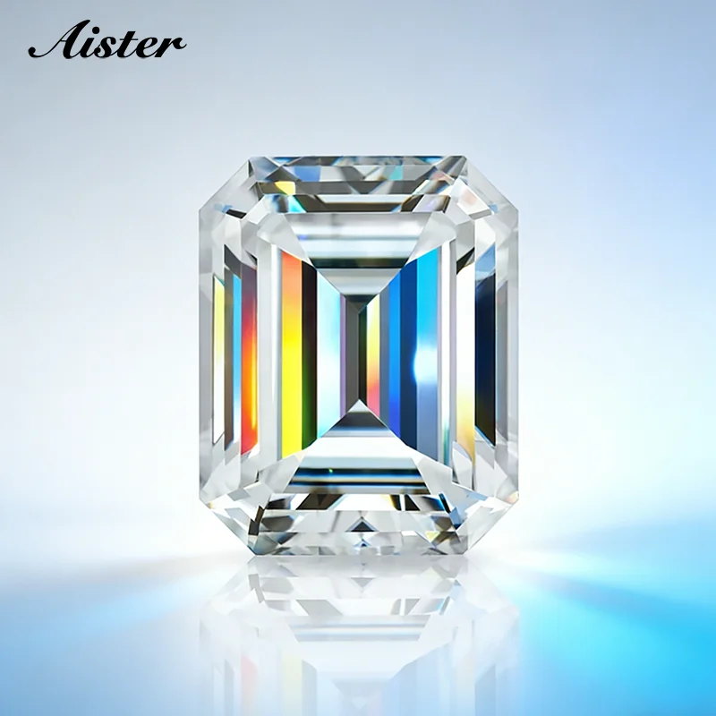 Real D Color White Moissanite Stone Emerald Cut GRA Certified VVS1 Moissanita Gemstone Pass Diamond Tester for Jewelry Making